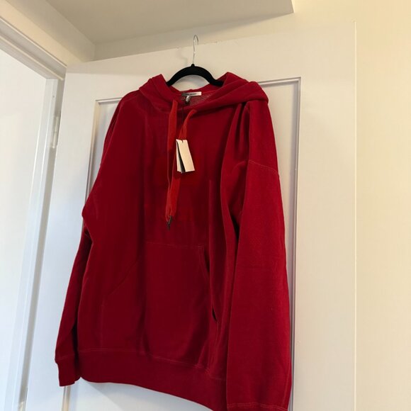 NWT Isabel Marant Miley Hoodie Sweater Drawstring Felt Logo In Red Sz Large - Picture 5 of 8